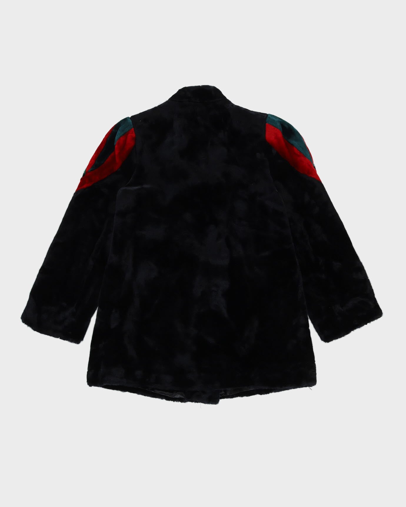 Y2K Black A-Line Faux Fur Jacket - S