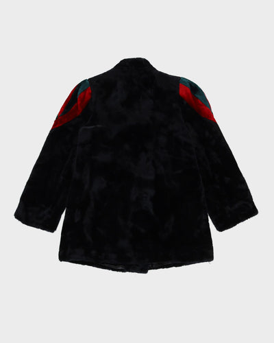 Y2K Black A-Line Faux Fur Jacket - S
