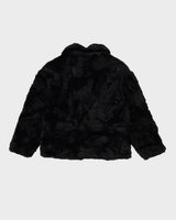 Y2K Black Faux Fur Jacket - S