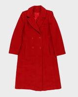 00s Red Wool Overcoat -XS