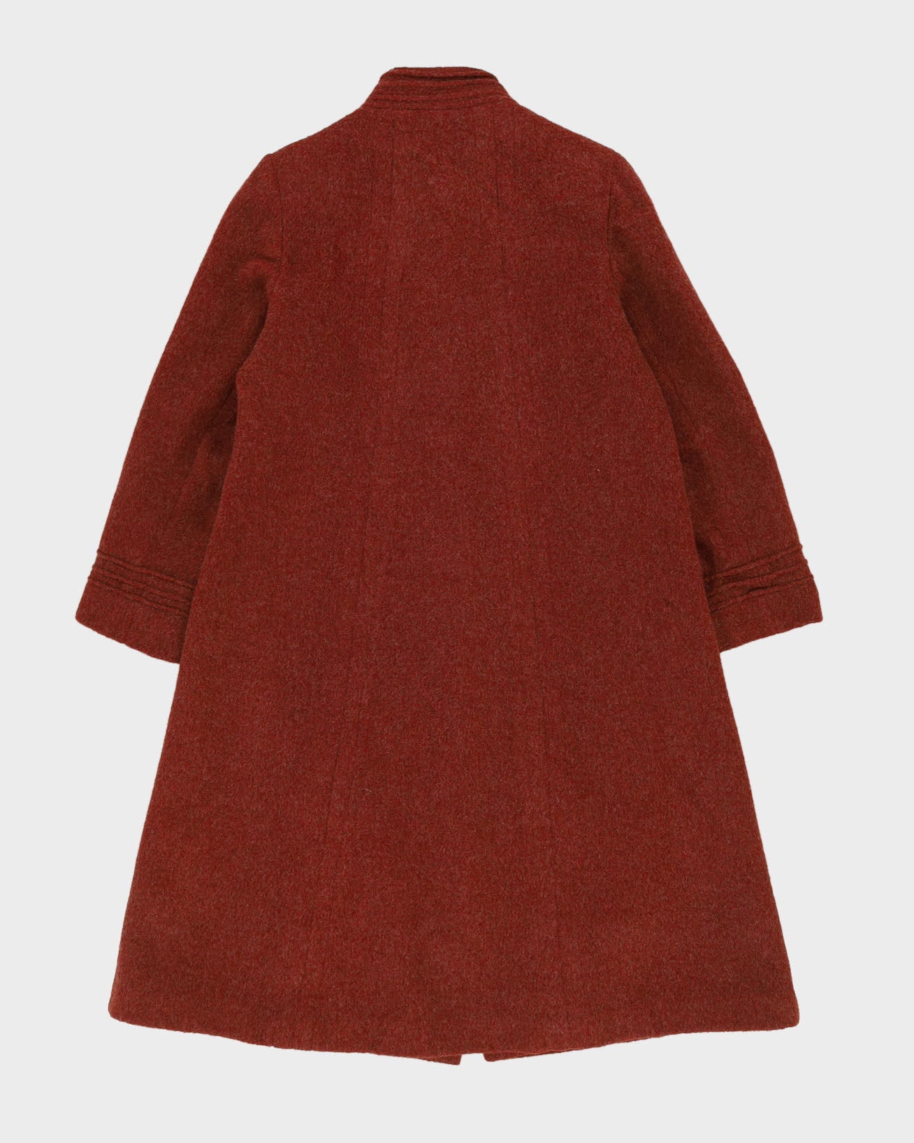 1980s Russet Red Wool Overcoat - XS