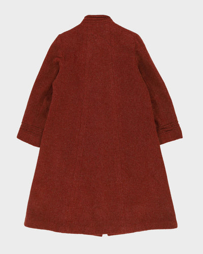 1980s Russet Red Wool Overcoat - XS
