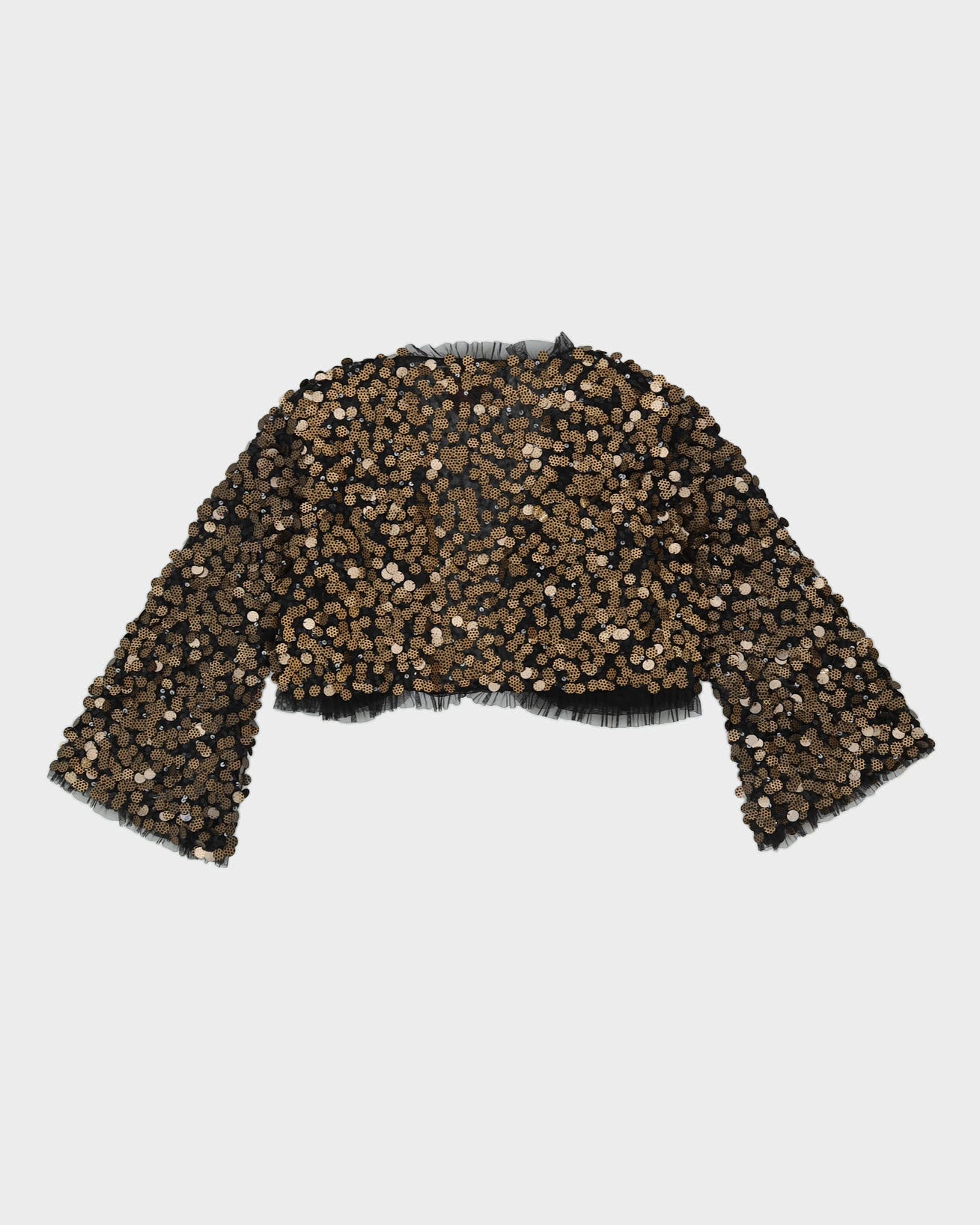 Betsey Johnson Black Sequinned Bolero Jacket - S