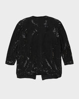 Black And Gold Beaded Evening Jacket - M