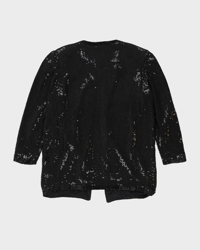 Black And Gold Beaded Evening Jacket - M