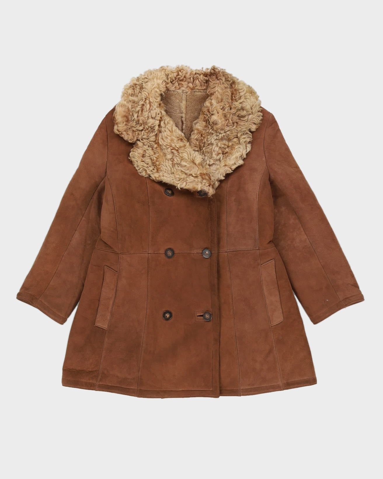 Brown Sheepskin Jacket - M