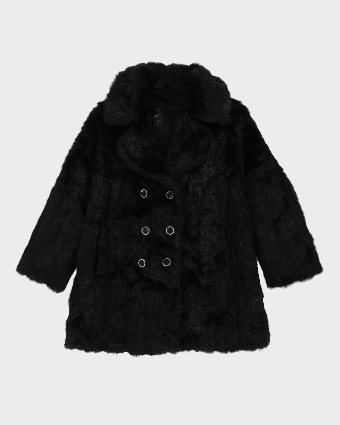 Black Faux Fur Jacket - M