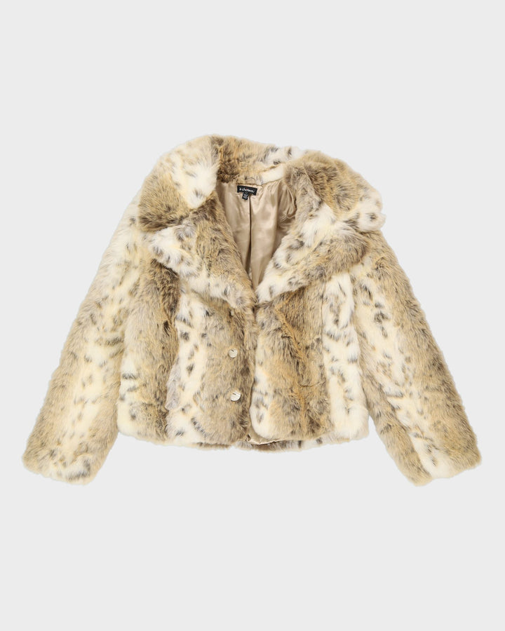 Y2K Beige Faux Fur Short Jacket - S