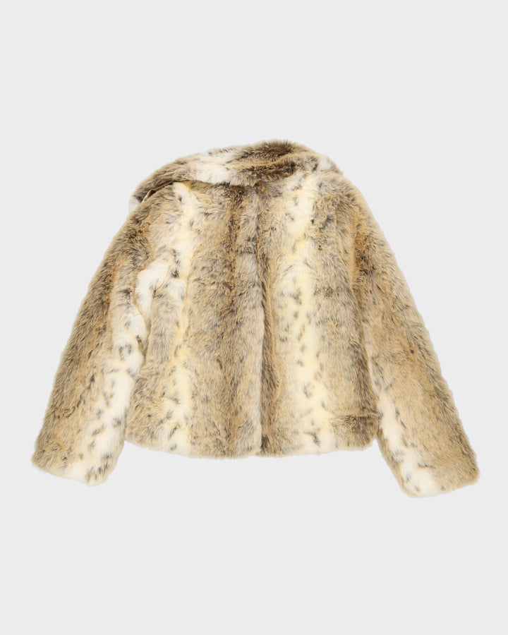 Y2K Beige Faux Fur Short Jacket - S