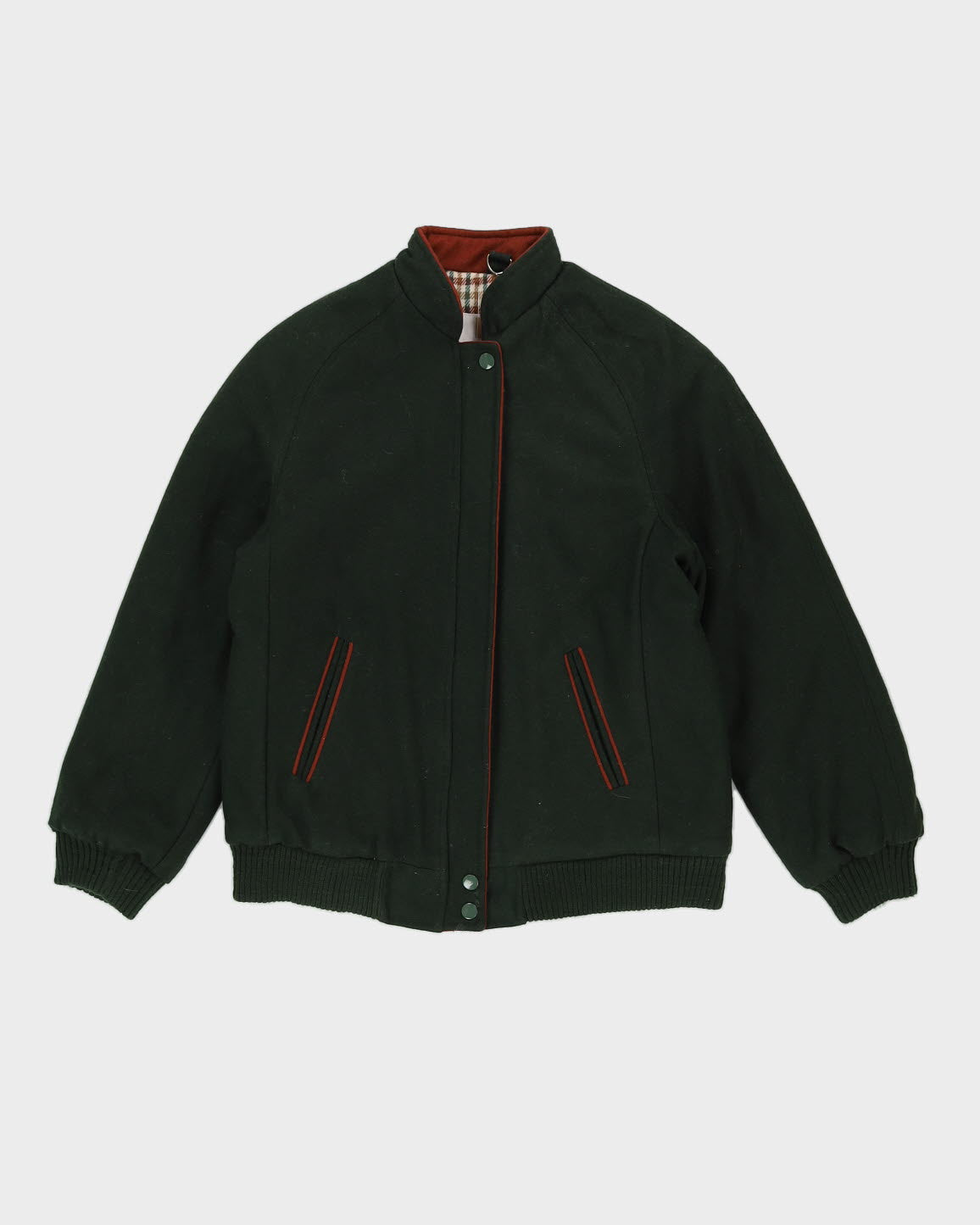 Green Wool Bomber Jacket - S