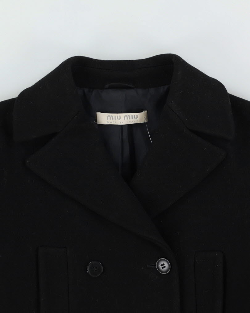 Miu Miu Black Tailored Overcoat - XS