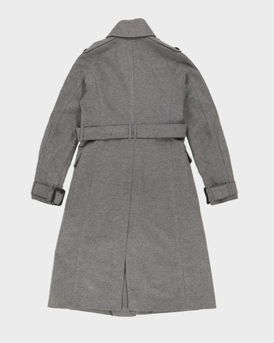 Burberry London Grey Belted Overcoat - XS