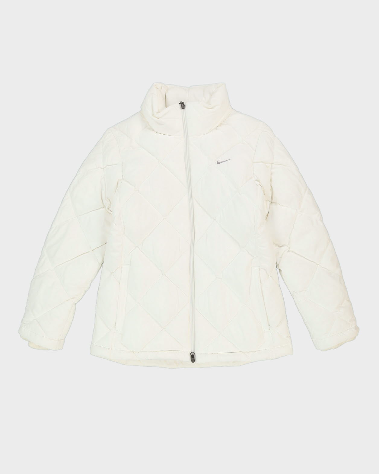 00s Nike White Quilted Jacket - M