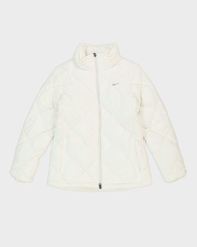 00s Nike White Quilted Jacket - M