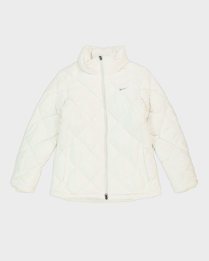 00s Nike White Quilted Jacket - M