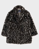 Vintage 1990s Patterned Faux Fur Jacket - S