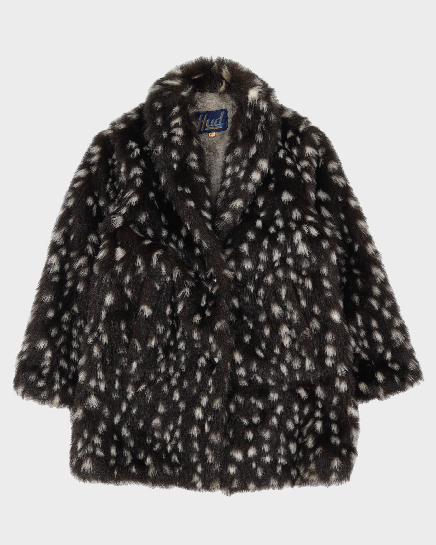 Vintage 1990s Patterned Faux Fur Jacket - S