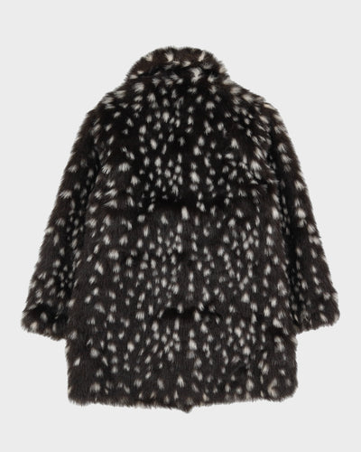 Vintage 1990s Patterned Faux Fur Jacket - S