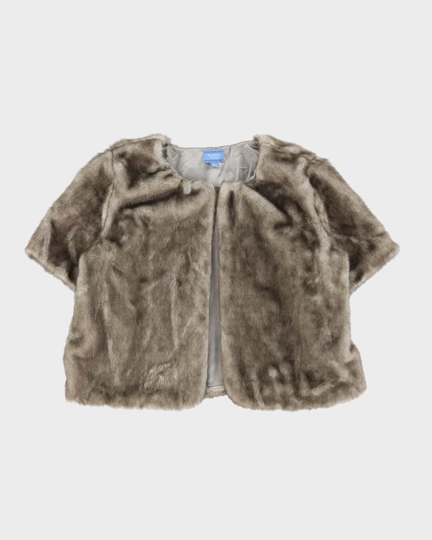 Simply Vera Wang Grey Faux Fur Jacket - XL