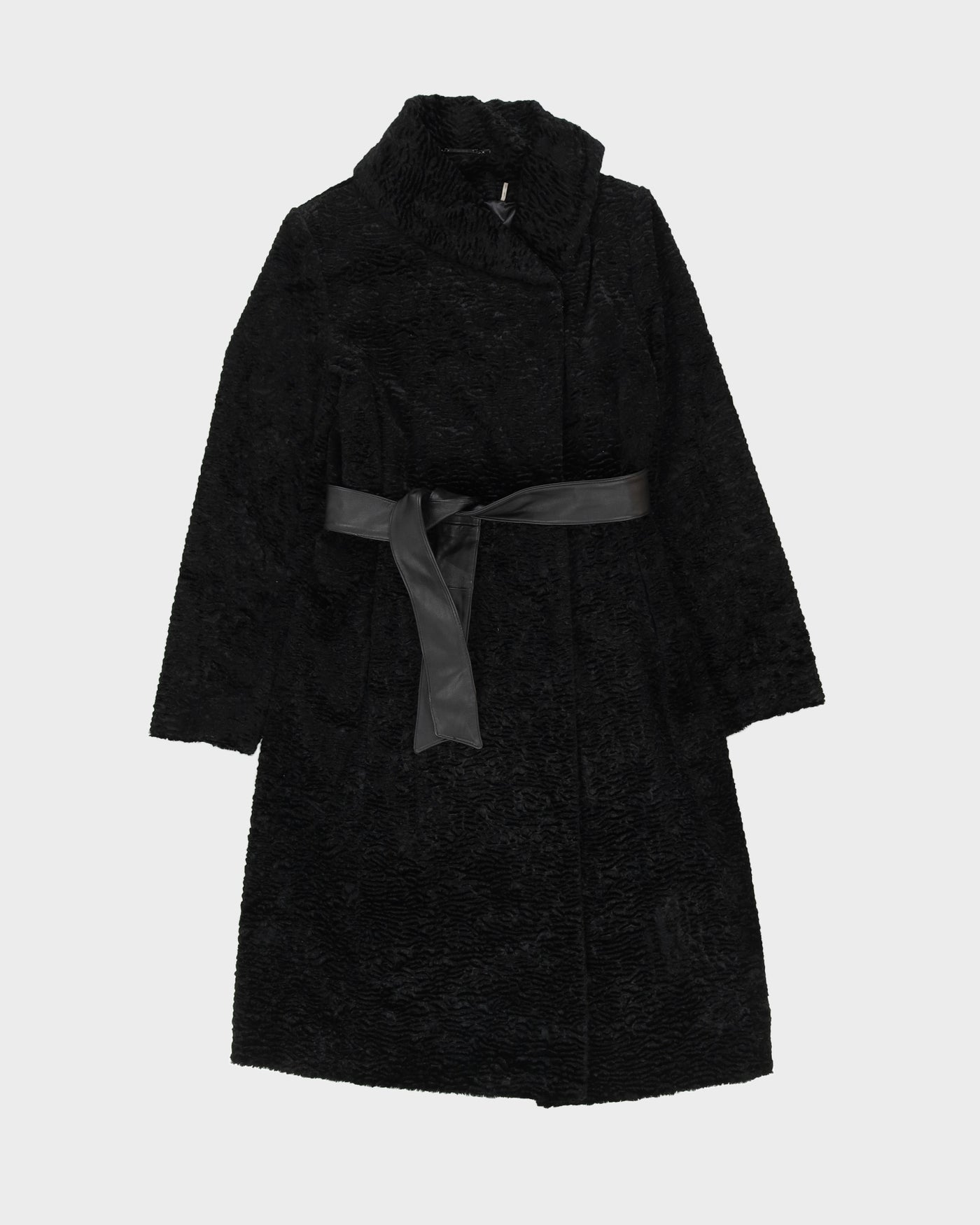 Calvin Klein Black Faux Fur Coat - S