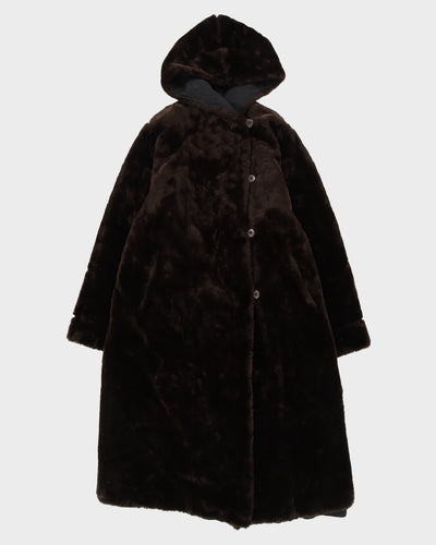 London Fog Brown Faux Fur Hooded Coat - XL