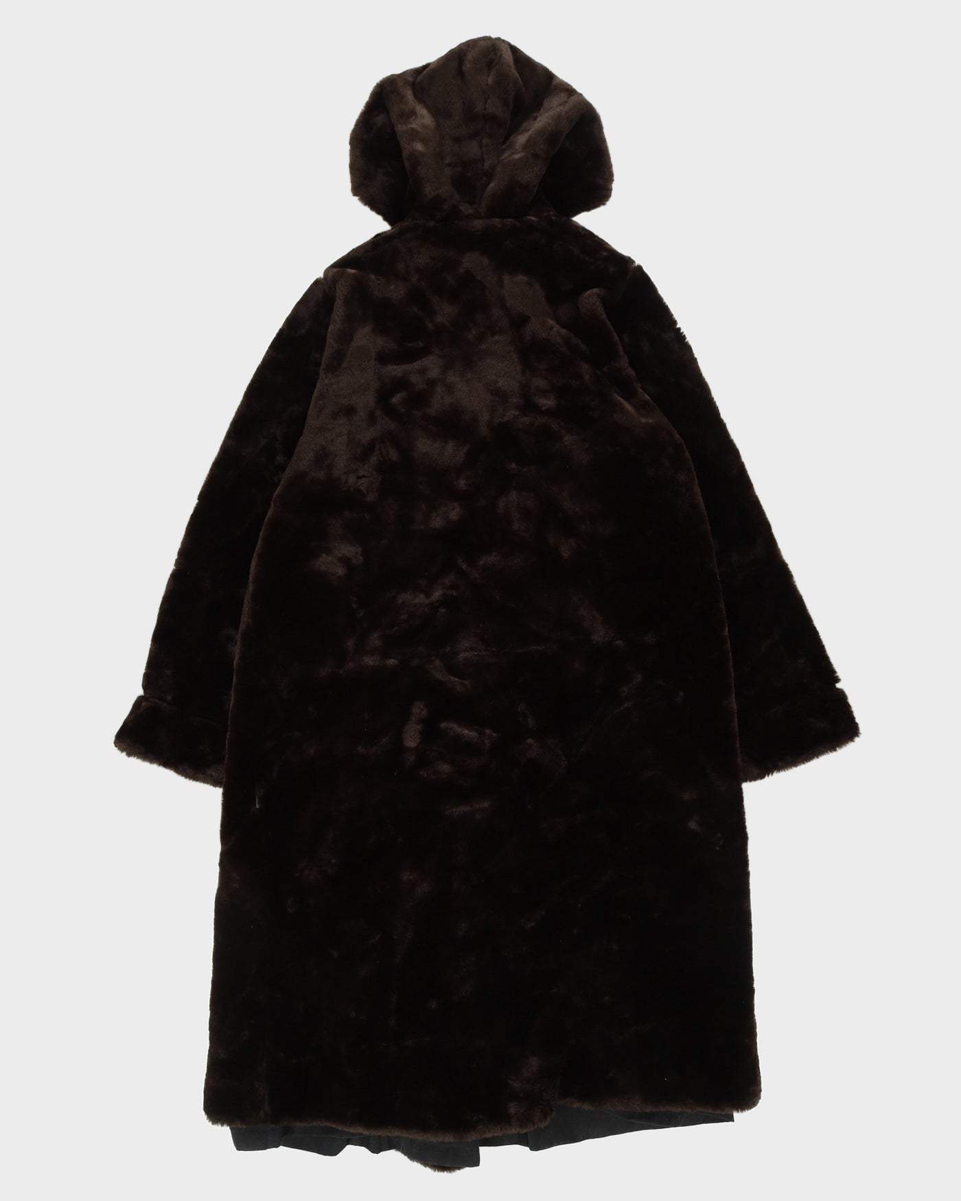 London Fog Brown Faux Fur Hooded Coat - XL