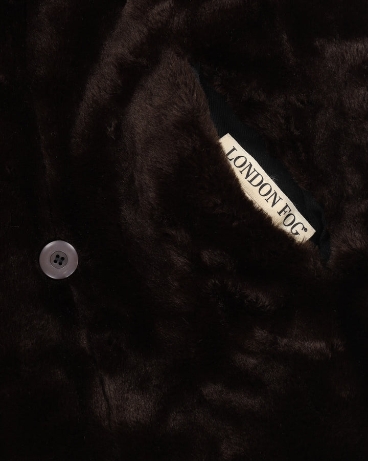 London Fog Brown Faux Fur Hooded Coat - XL