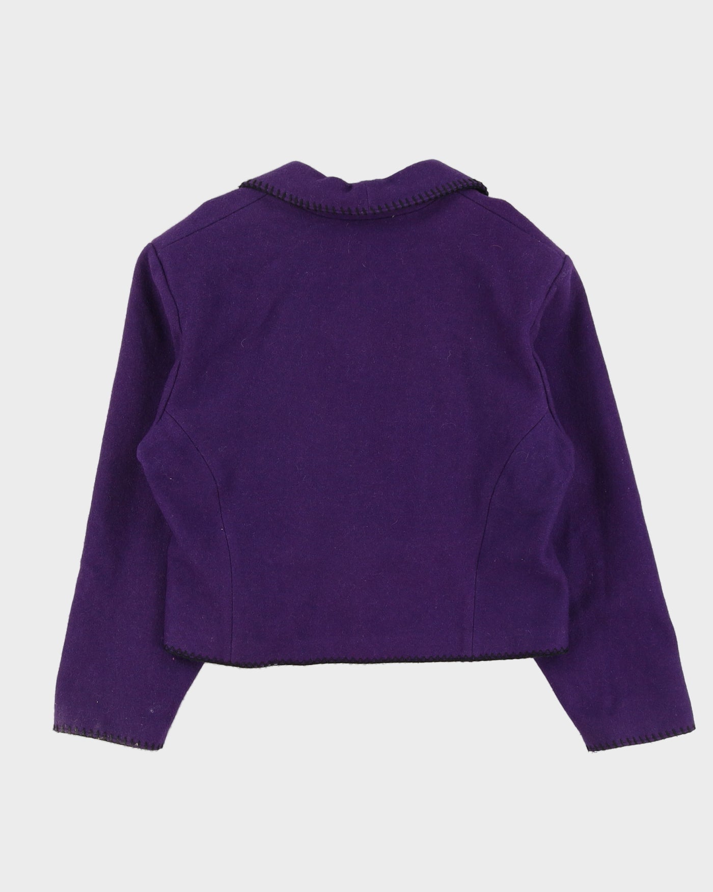 Purple Wool Cropped Jacket - L