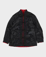 Reversible Black And Pink Brocade Cheongsam Jacket - S