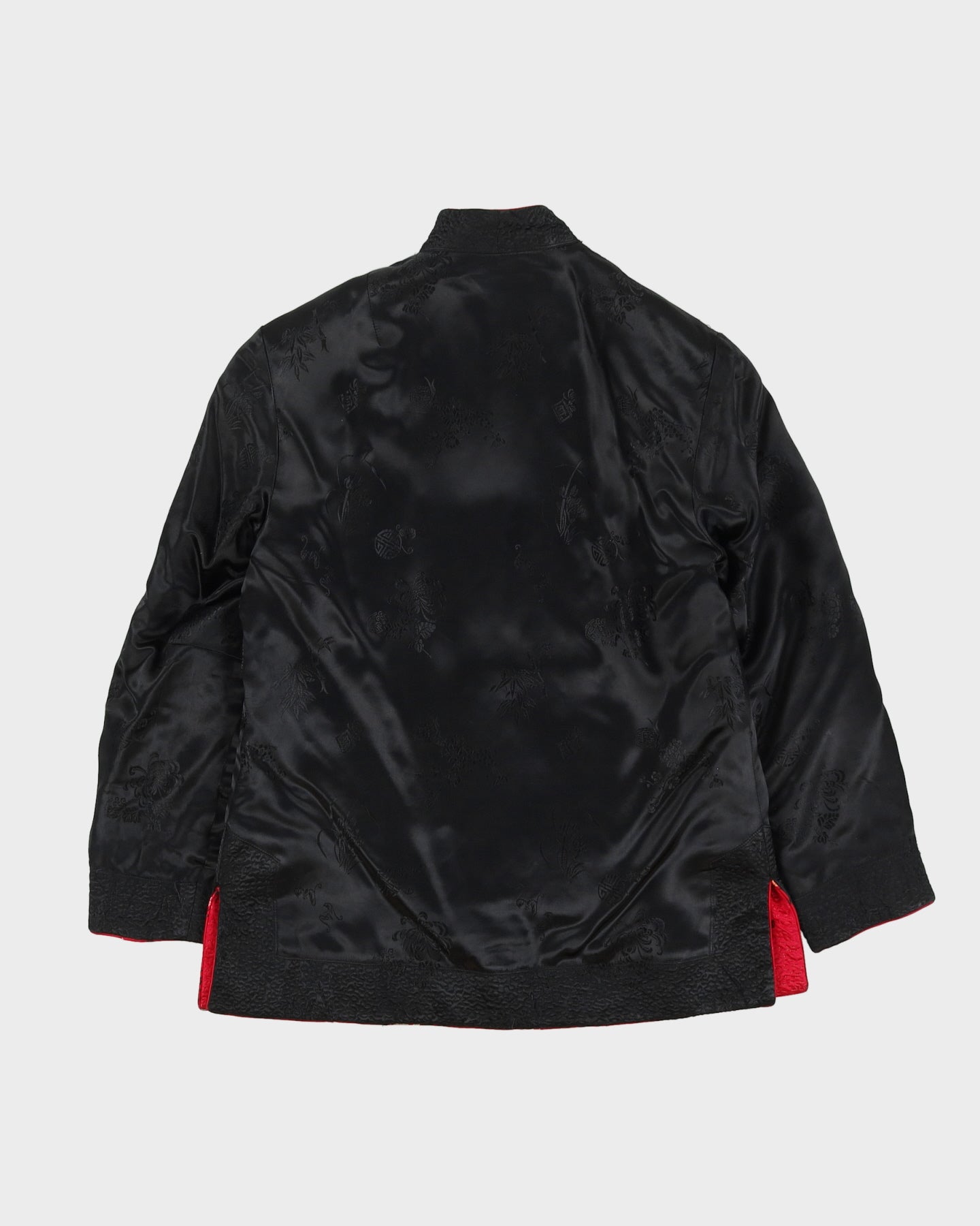 Reversible Black And Pink Brocade Cheongsam Jacket - S
