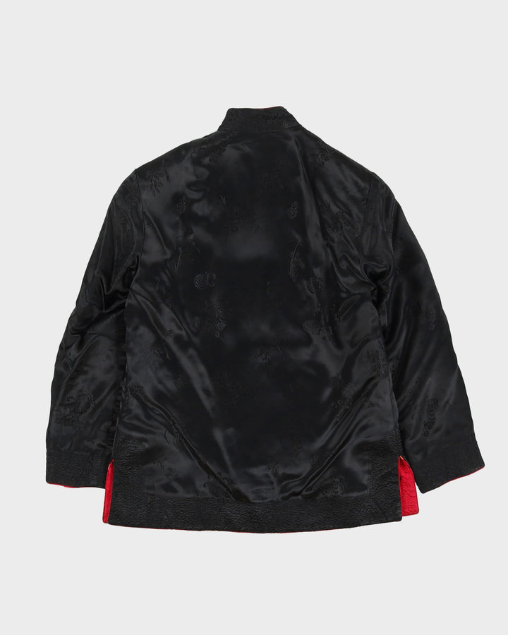Reversible Black And Pink Brocade Cheongsam Jacket - S