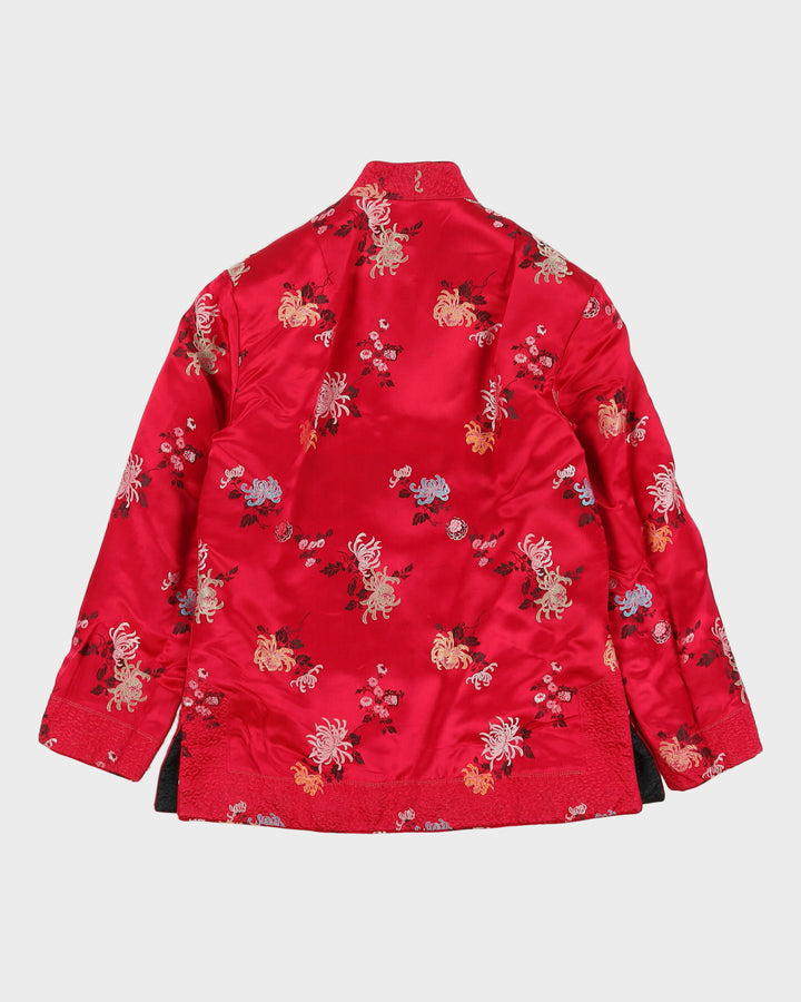 Reversible Black And Pink Brocade Cheongsam Jacket - S