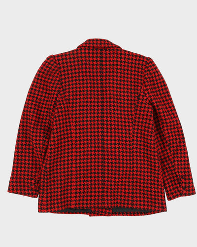 00s Red And Black Houndstooth Blazer - M