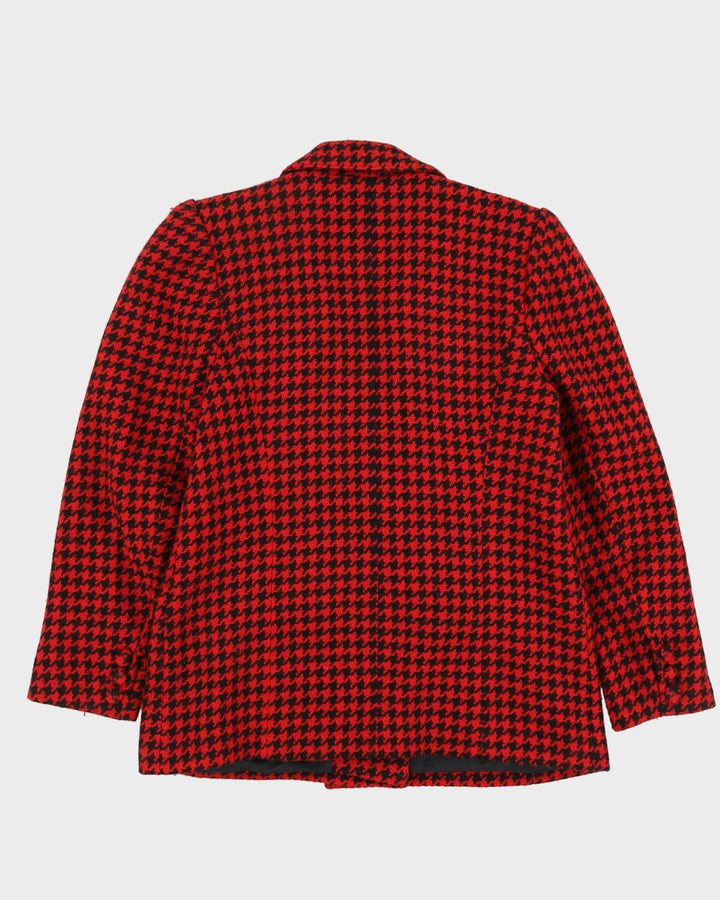 00s Red And Black Houndstooth Blazer - M