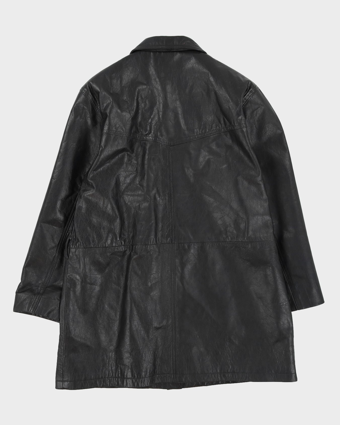 Ocean West Black Leather Jacket - L