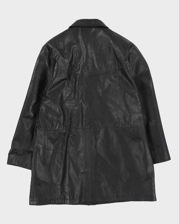 Ocean West Black Leather Jacket - L