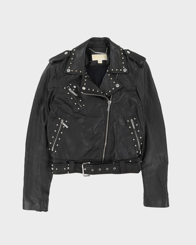 Michael Kors Black Biker Leather Jacket - S