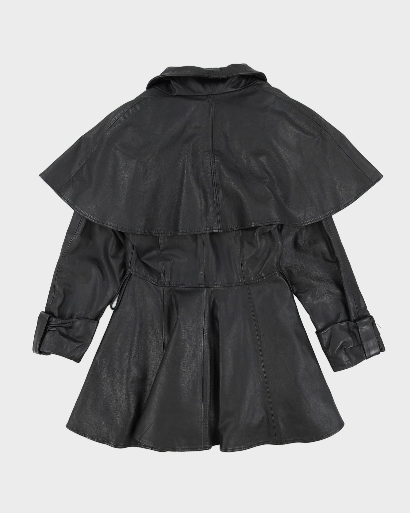 Vintage 90s ADA Black Leather Coat - S