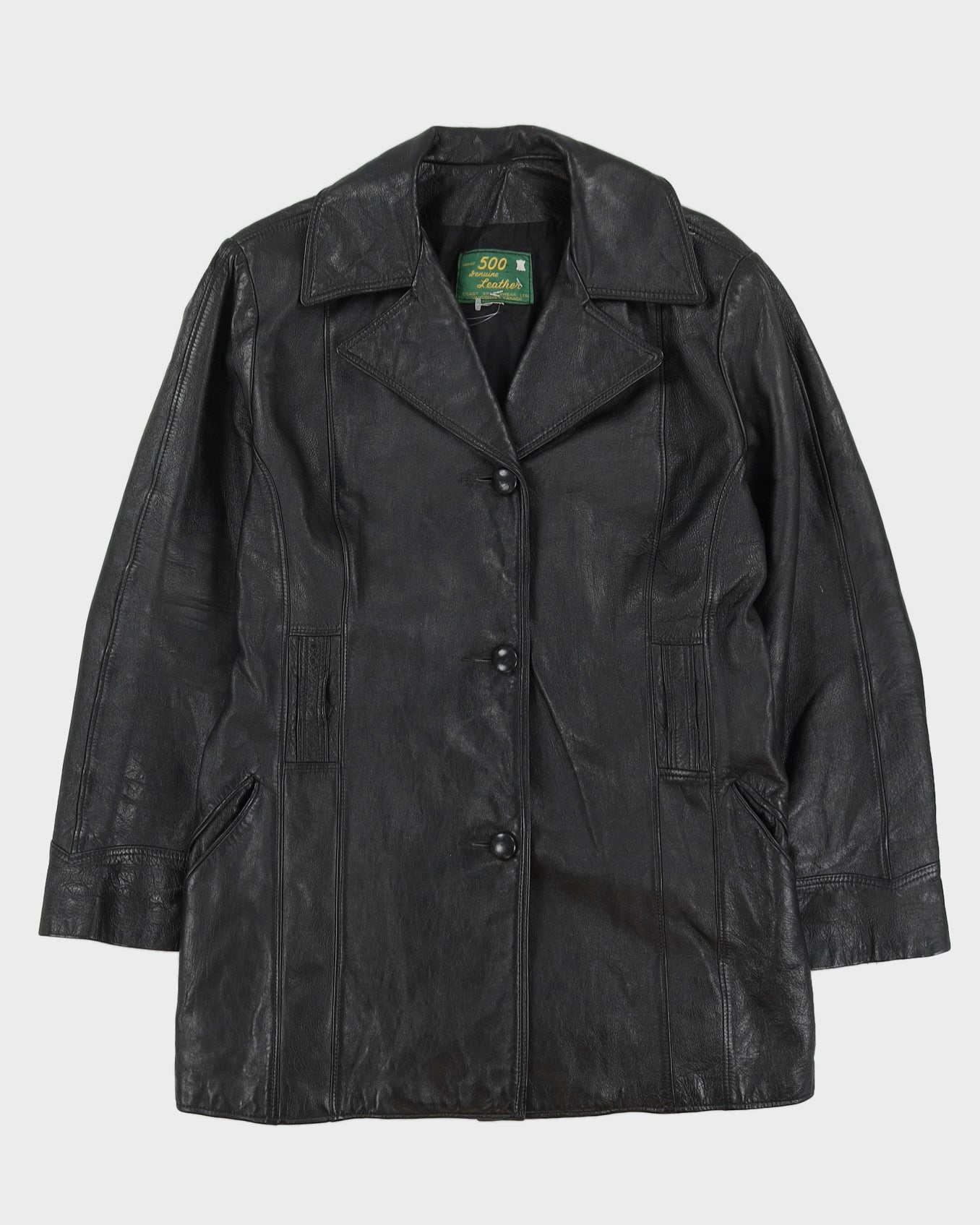 Vintage 70s Series 500 Genuine Leather Black Leather Jacket - M
