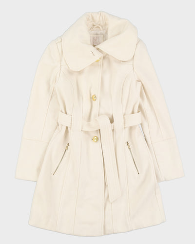 Guess Cream Belted Short Overcoat - XS