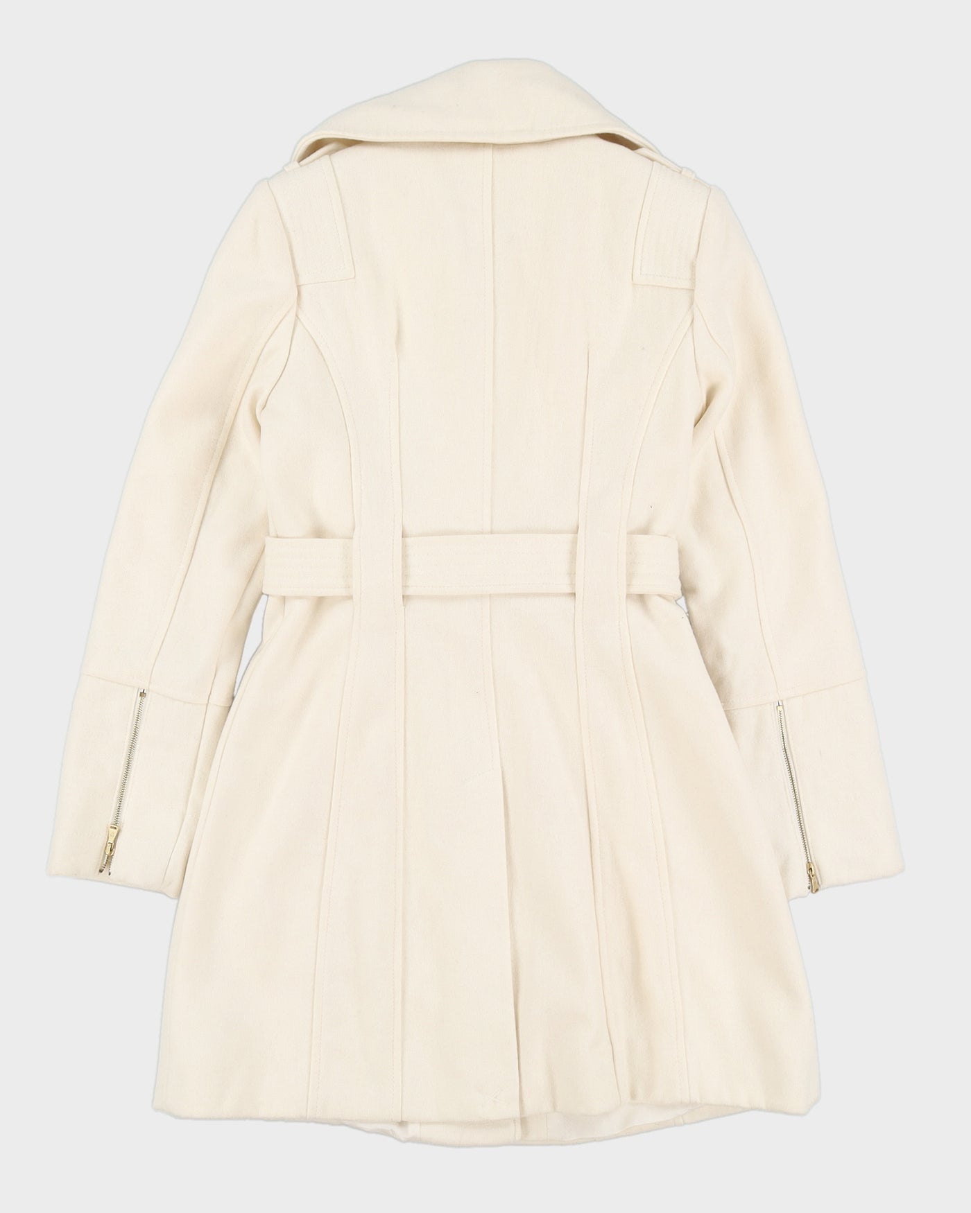 Guess Cream Belted Short Overcoat - XS