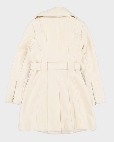 Guess Cream Belted Short Overcoat - XS
