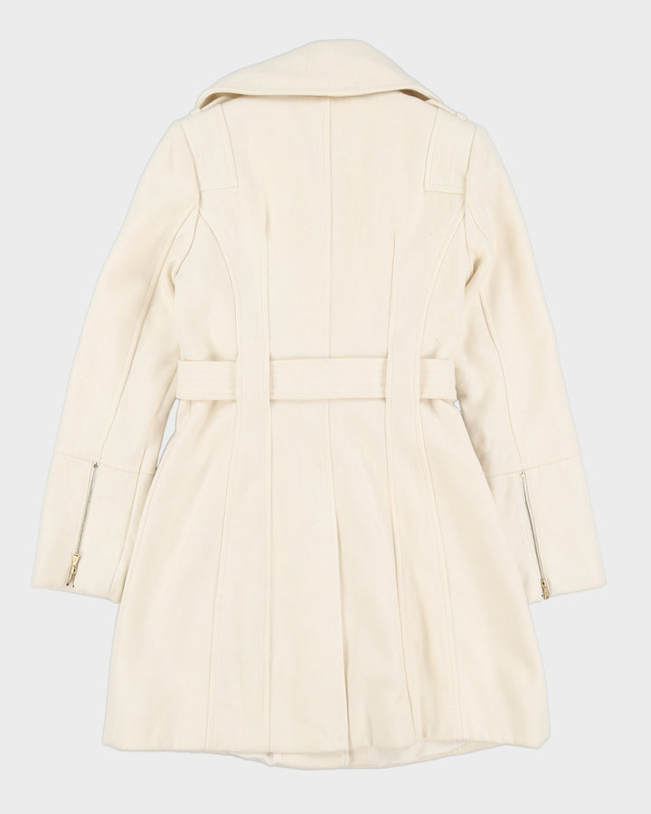 Guess Cream Belted Short Overcoat - XS
