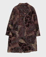 Maroon Patterned Suede Coat - L