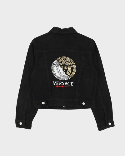 Versace Black Denim Embroidered Jacket - S