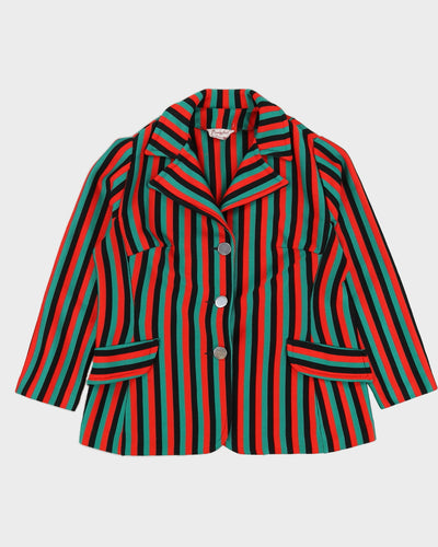 Vintage 1970s Striped Blazer Jacket - M