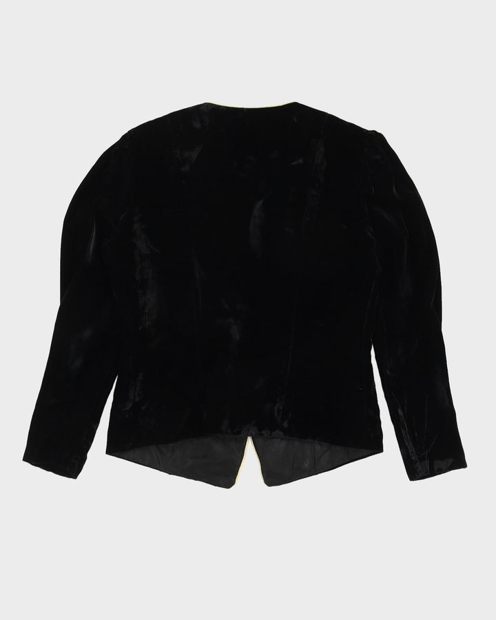 Black Embellished Velvet Blazer Jacket - M