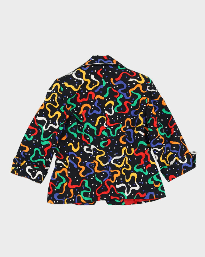 Black Patterned Blazer Jacket - S