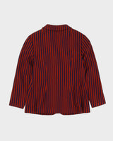 Vintage 1970s Blue Striped Jacket - S
