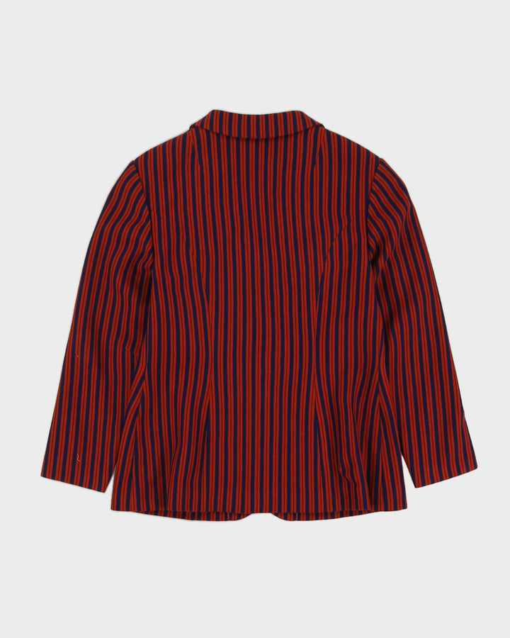 Vintage 1970s Blue Striped Jacket - S